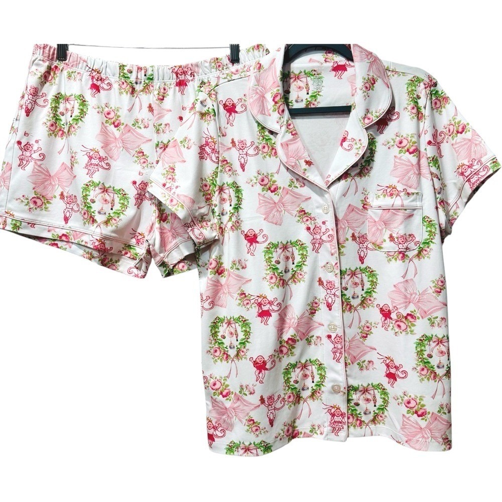 Roller Rabbit x LoveShackFancy Merry Monkey Beaux Polo Pajamas Set XL RARE NWT